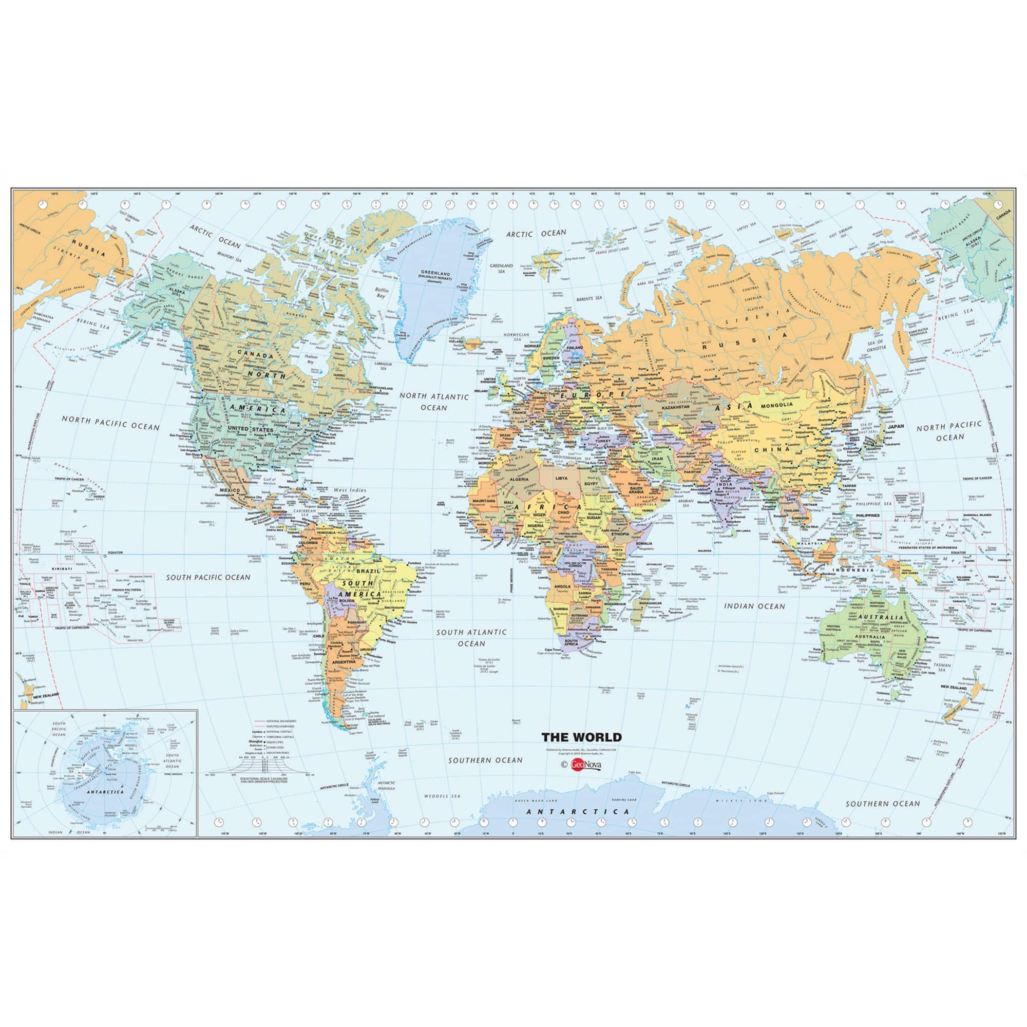 WallPops 36" U.S. & World Map Wall Decal Bundle